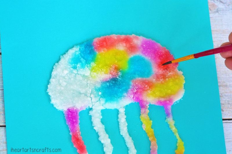 Jellyfish Salt Painting Craft