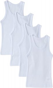 Sportoli Boys Ultra Soft 100% Cotton White Tank Top Undershirts