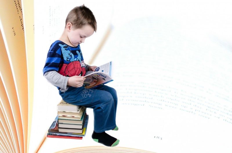 child reading a book