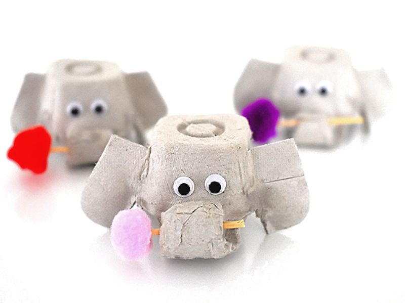 Egg Carton Elephant Craft 