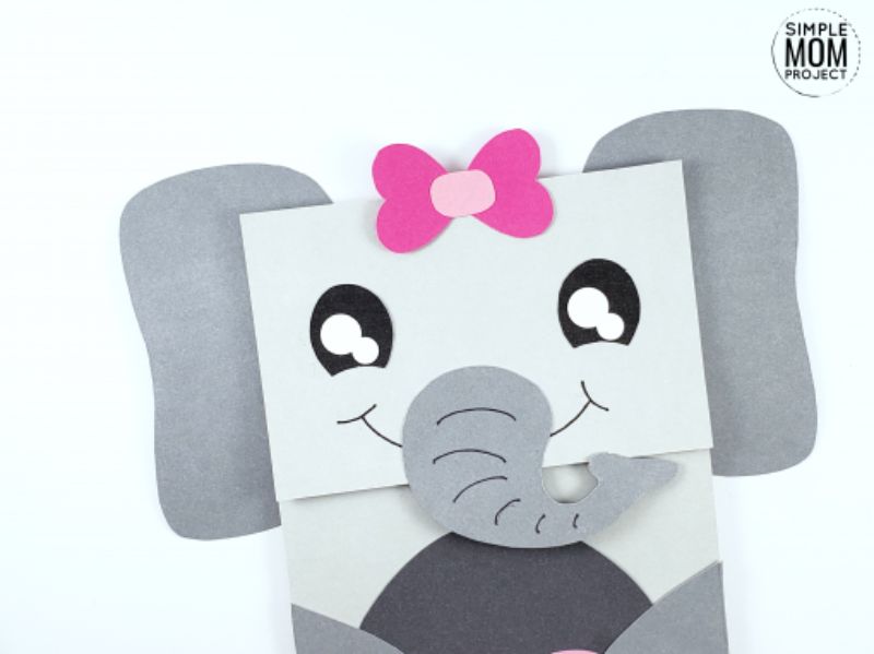 Paper Bag Elephant Puppet Craft 