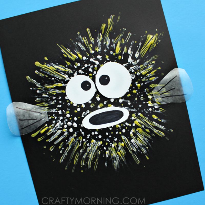 Spiky Sensory Ball Pufferfish Painting