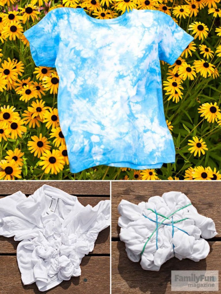 crumple tie dye shirt step by step