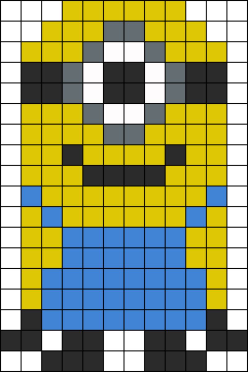 Minion Perler Bead Pattern Patterns Minions Pixel Sprite Kandipatterns 