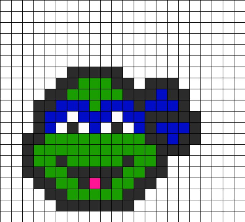 TMNT Leonardo Perler Bead Pattern