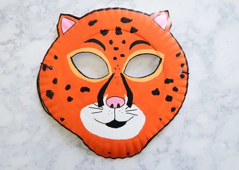 Paper Plate Jaguar Mask