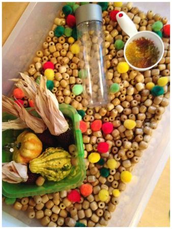 Beads Thanksgiving Sensory Bin