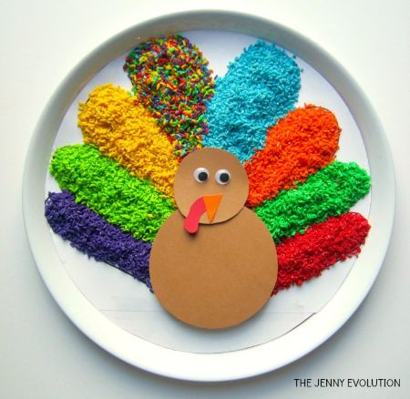 Colorful Rice Turkey Sensory Bin