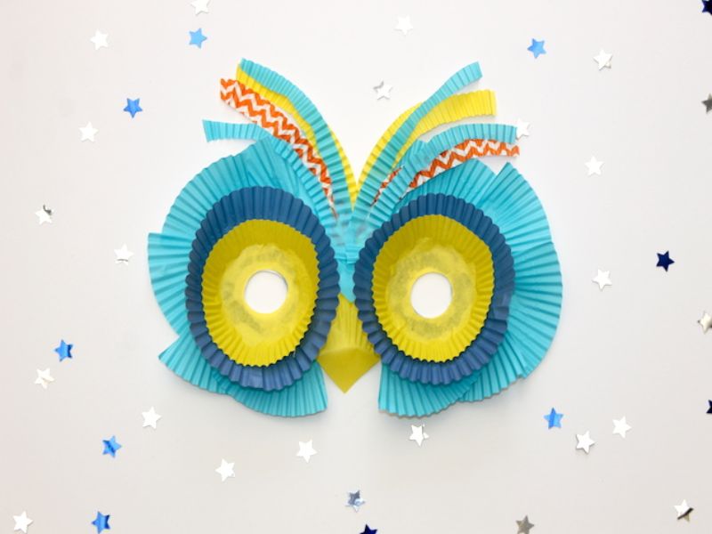 Cupcake Liner Owl Mask