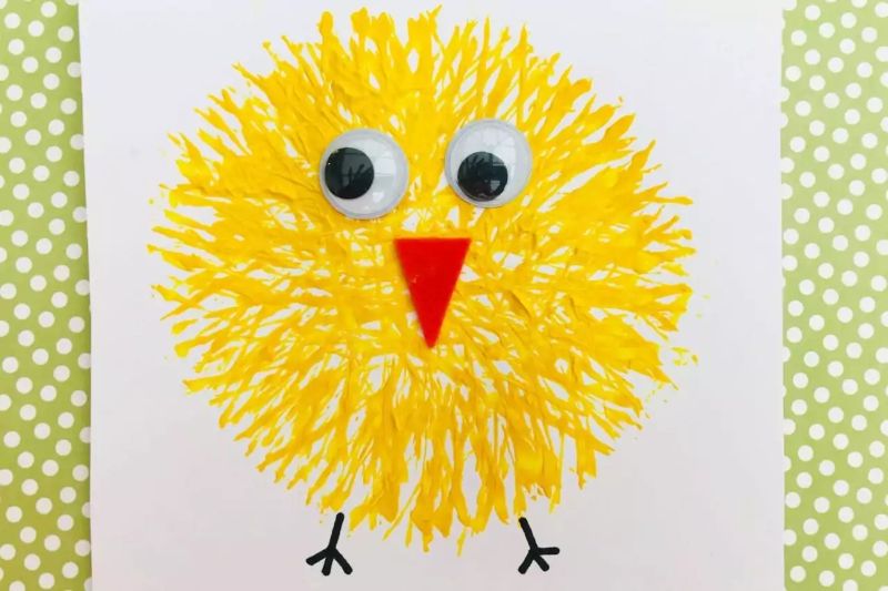 Easy Chick Fork Painting
