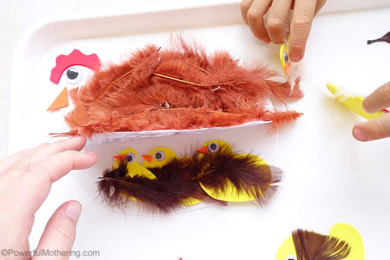 Feathery Chicken and Chick Craft