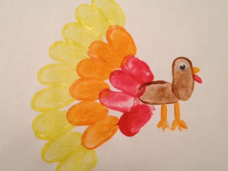 Finger-Paint Turkey Art