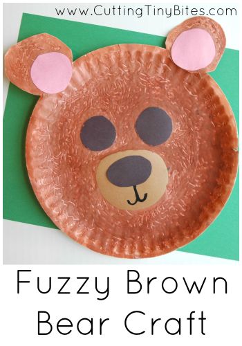 Fuzzy Paper Plate Bear Craft