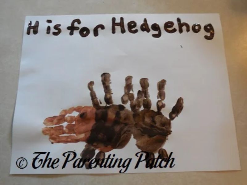 “H is for Hedgehog” Handprint Painting