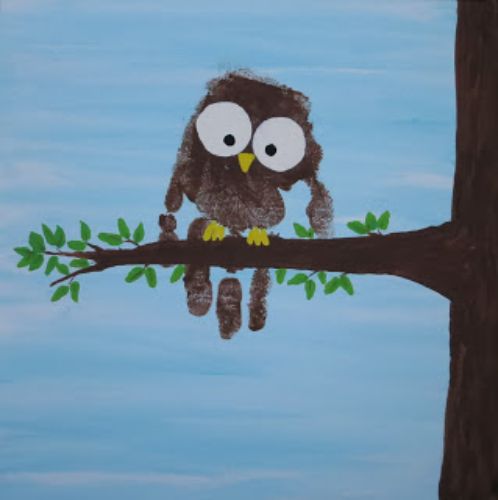 Handprint Owl Art