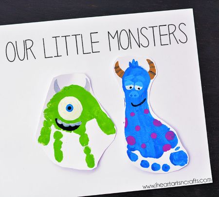 Monsters, Inc. Footprint & Handprint Art