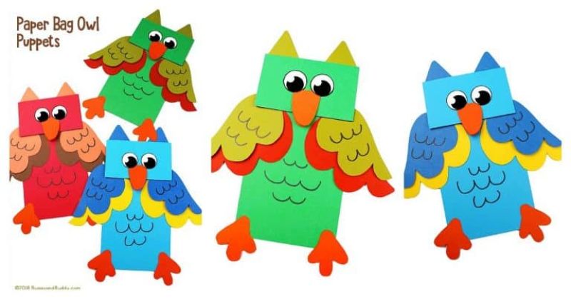 Owl Paper Bag Puppets