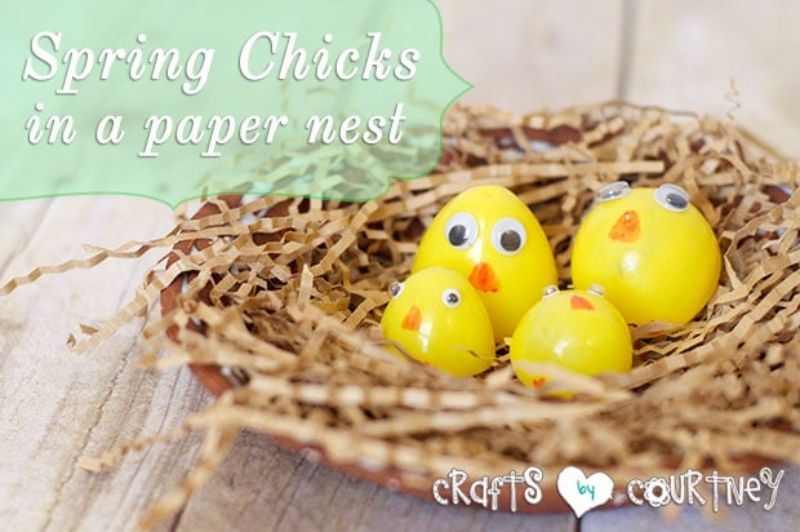 Paper Shreds Easter Chick Craft