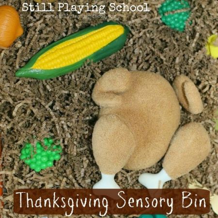 Paper Shreds Thanksgiving Sensory Bin