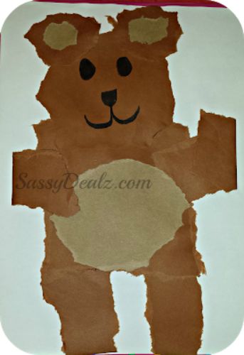 Paper Tearing Teddy Bear Craft