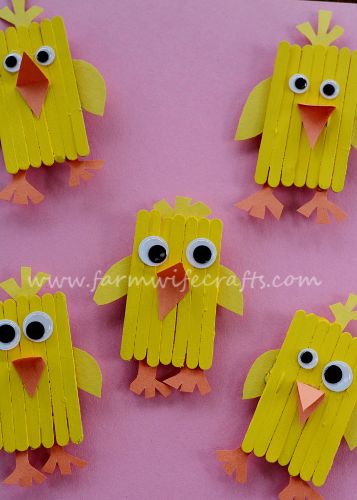 Popsicle Stick Chick Craft Magnets