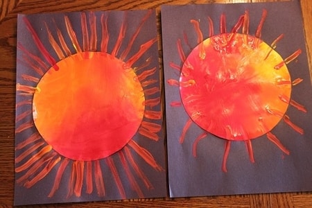 Squish Sun Painting