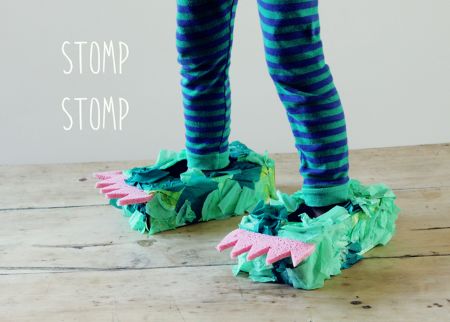 Tissue Box Monster Feet Craft