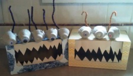  Tissue Box and Egg Carton Monster Craft