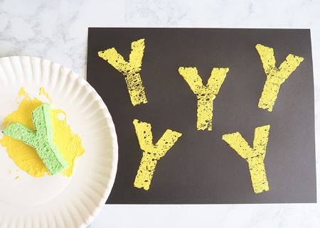 “Y is for Yellow” Sponge Stamping Art