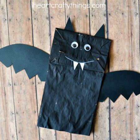 Bat Paper Bag Puppet Craft