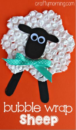 Bubble Wrap Sheep Craft