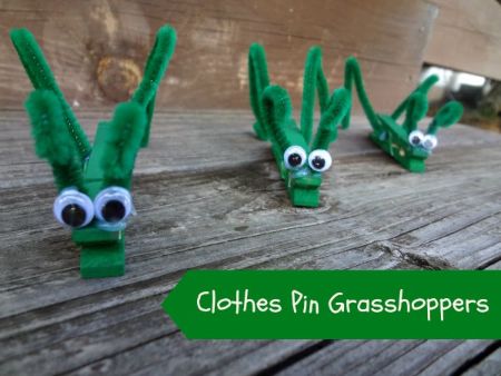 Clothespin Grasshopper Craft