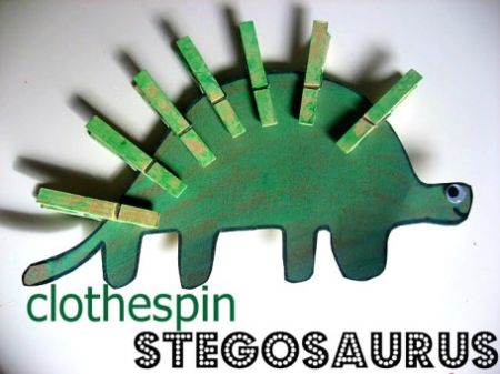 Clothespin Stegosaurus Craft