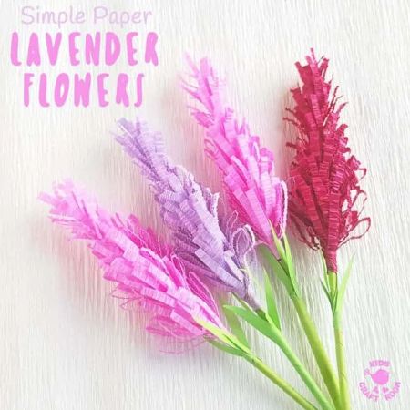 Crepe Paper Lavender Flower Craft