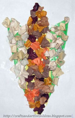 Crumpled Paper Corn Craft