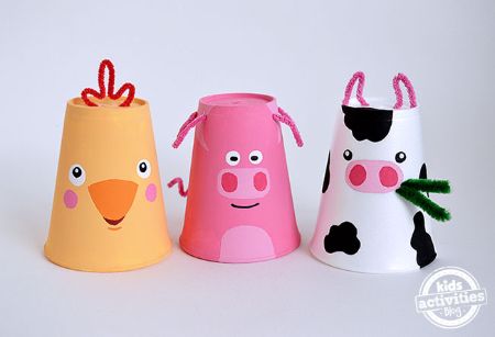 Farm Animal Cups Craft