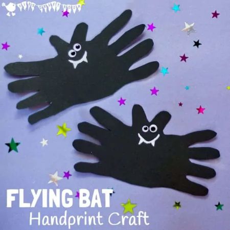 Halloween Bat Handprint Craft