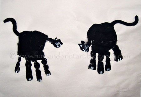 Handprint Cat Art