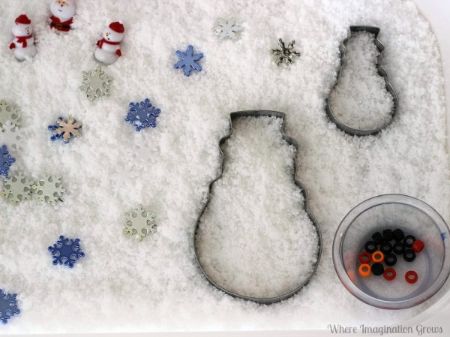 Insta-Snowman Sensory Bin