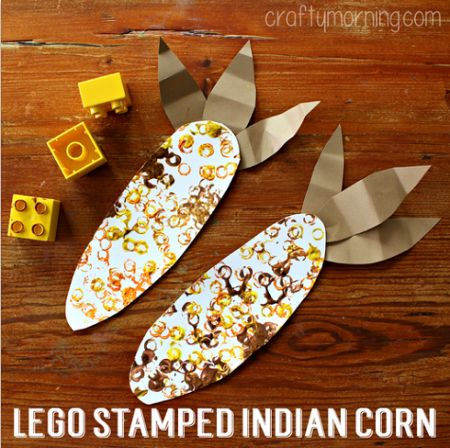 Lego Stamped Indian Corn Art