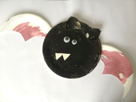 Paper Plate Bat Craft for Toddlers