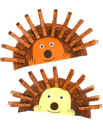 Paper Plate Clothespin Hedgehog