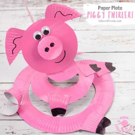 Paper Plate Pig Twirler