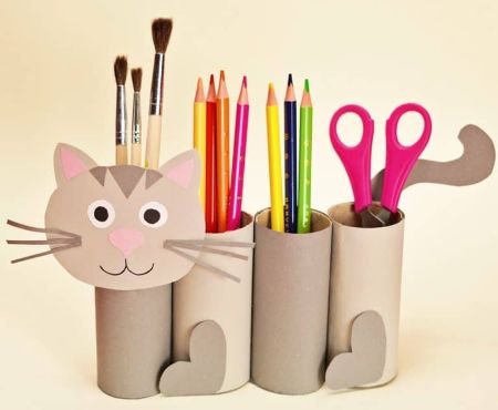 Pencil Holder Cat Craft
