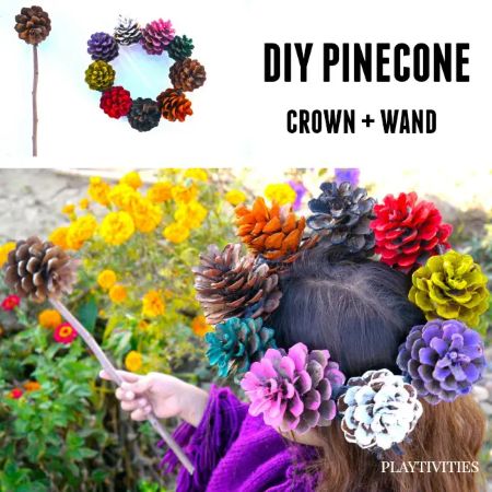 Pine Cone Crown and Wand