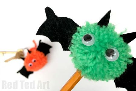 Pom Pom Bats Craft