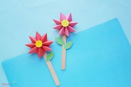 Popsicle Stick 3D Paper Flowers