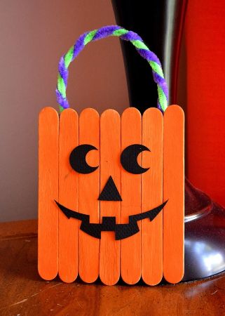 Popsicle Stick Jack-O’-Lantern Craft