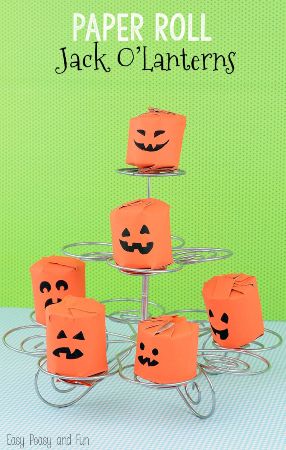 Toilet Paper Roll Jack-O'-Lantern Pumpkins