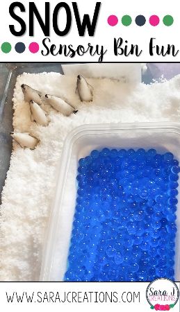 Water Beads Snow Sensory Bin